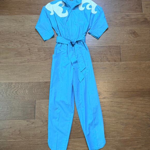 Vintage Pants - Vintage 1980s cybils collection blue jumpsuit